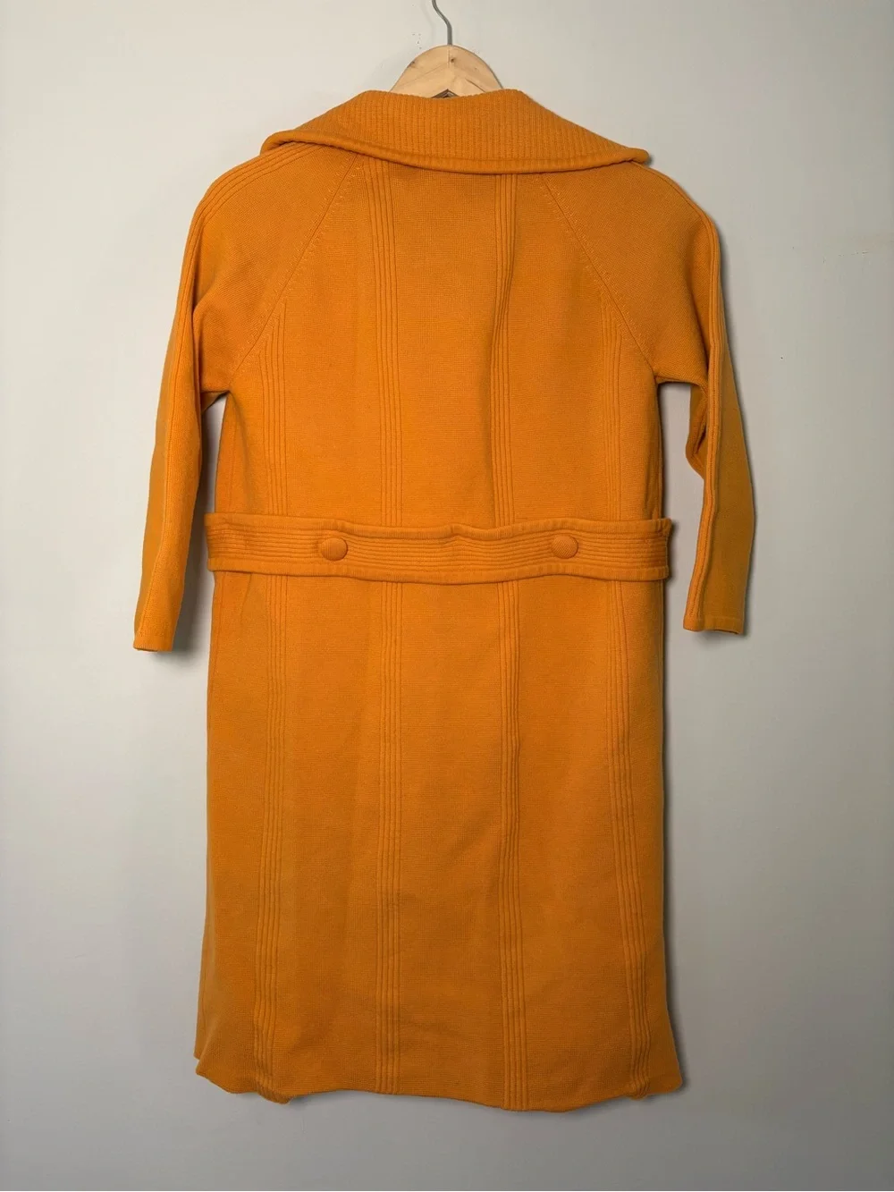 Vintage 2-Piece Knit Dress & Long Jacket Set | Burnt Orange | Approx. Sz 10